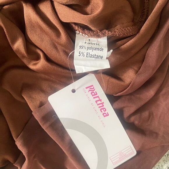 Bodycon Cutout Long Sleeve Mesh Mini Dress Chocolate Brown Size Large NEW - Picture 9 of 10